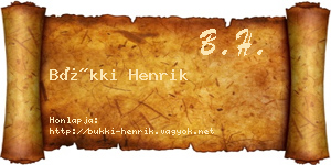 Bükki Henrik névjegykártya